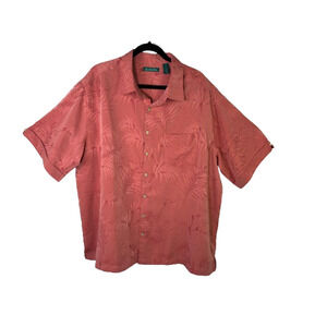 Cubavera Mens Size 2X Hawaiian Button Front Casual Shirt Short Sleeve Polyester